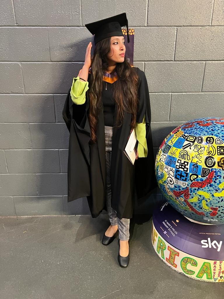 Anseena Anees Sabeena wearing graduation attire