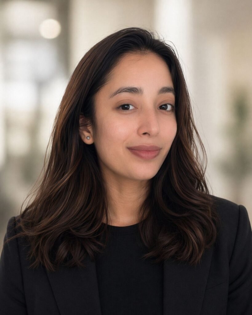 Portrait of Anseena Anees Sabeena in a black blazer
